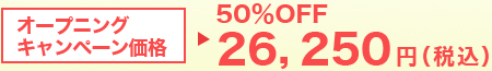 オープニングキャンペーン価格　50%OFF 26,250円（税込）