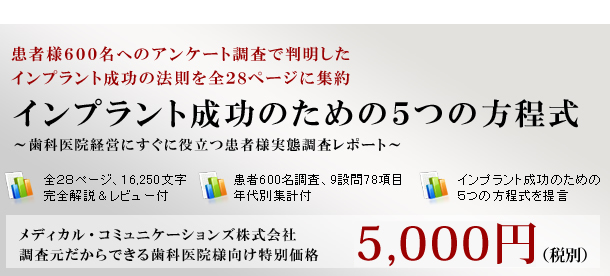 インプラント成功のための５つの方程式イメージ
