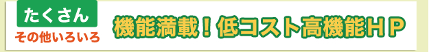 たくさんその他いろいろ 機能満載!低コスト高機能HP